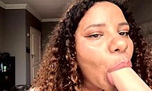 Dirty talking BBW deepthroats dildo!