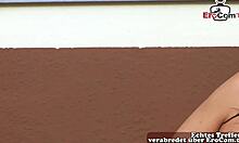 Deutsche brunette milf gets anal fingered to squirt