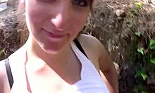 Sophia gets bent over for assfucking, blows monster cock, rides cowgirl outdoor! 😍