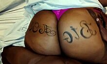 bbw brunette takes big black cock in ass gaping