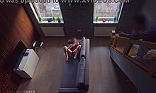 Roommate caught me masturbating in dorm and i continue as he watches