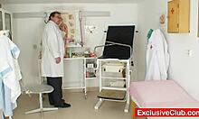 Filthy doctor stretches skinny teen's pussy to extreme gape