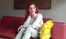 tiny 18yo colombian redhead gets rammed hard at modeling casting