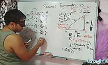 this asian nerd student gets involved in a sexual triangle with teacher in bedroom