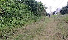 Look At This Slut Flashing Pussy In Public!