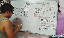 this asian nerd student gets involved in a sexual triangle with teacher in bedroom