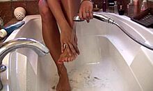 i'm teasing you with my feet in the bathtub while masturbating solo, you know