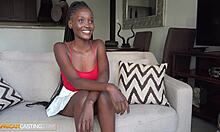 slim tall ebony beauty deepthroats big cock in casting interview?