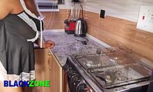 in the kitchen, the ebony mother-in-law with fat ass asks, 'what else do you want, step mom?'