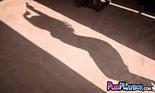 Stunning teen Carmen Vega strips in lingerie, showing big ass and naked body.