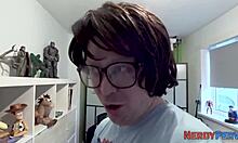 Big tit slut tricked into swallowing nerd's dick in reality