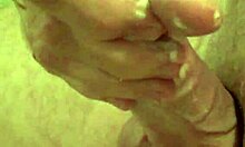 The mature amateur has several orgasms from endless cumshots at home