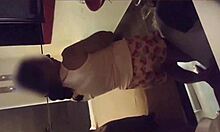 horny young latina with small waist shows nice ass in bedroom lingerie for muff diving