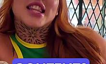 petite redhead busty latina deepthroat sloppy blowjob after casting pov