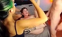 Blonde Teen Receives Bareback Anal From Two Big Cocks Behind Scenes.