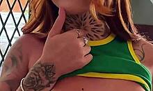 petite redhead busty latina deepthroat sloppy blowjob after casting pov