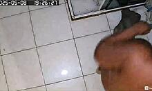 hidden camera catches the hot chubby neighbor shaving her big pussy in the bath