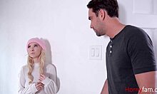 Naughty young stepsister rides and fucks with big tits in taboo cowgirl blowjob