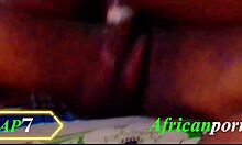 Watch the ebony girl get fucked hard in missionary while licking and diving into wet pussy