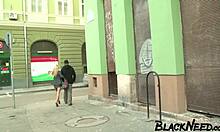 blonde amateur receives creampie from big black cock