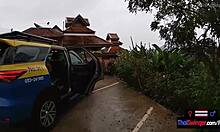 amateur teen couple travels and fucks in thailand mountains