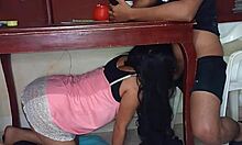 Hidden Lover Sucks Cock Under Table With Passion