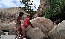 Muscular black stud dominated in airport shadows