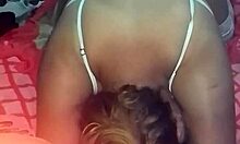 Grabo de frente con el celular como cogi con rubia de lenceria sexy