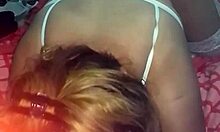 Grabo de frente con el celular como cogi con rubia de lenceria sexy