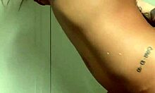 Very sexy lingerie cream on my body and masturbation with dildo anal plug