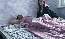 stepdaughter sneaked into the stepfathers bed and had sex with him