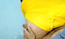 Yellow Dressed Desi Bhabhi Fucks Amazing Pussy in Cowgirl and Bareback