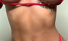 Very sexy lingerie cream on my body and masturbation with dildo anal plug