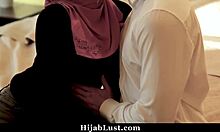Thick hijab teen seduces her friend and gets him to fuck her