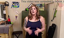 Stepmom handles the laundry chores while moaning softly.