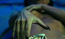 Messy food birthday cake girl