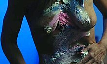 Messy food birthday cake girl