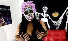 La Catrina Horny Fucking Her Wet Pussy With A Dildo Until Squirting Orgasms Multi-Orgasm Squirt