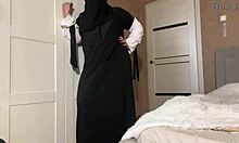 Stepmom In Hijab Shows Pantyhose To Stepson!