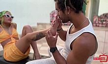 Morena Uses Feet For Handjob And Gets Cummed