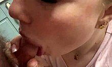 The best blowjob of my life- cum on my beloved stepsisters face - licked all the cum off her face