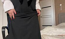 Stepmom In Hijab Shows Pantyhose To Stepson!