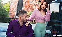 She cheats with her business partner in steamy reality scenes.