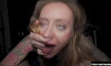 She Wanted This - Broken Slut Cumwashes Her Eyes - Threesome Submissive Rough