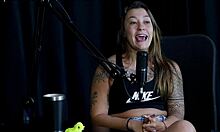 old man licks pussy in exhibitionist services with flor de damiana in sheer red lingerie