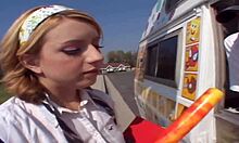 lexi belle gets banged hard by the ice cream man in intense group action