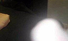 Young latina bride in robe poses seductively for homemade video