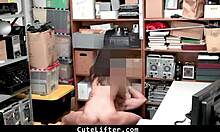 Mall security guard initiates standard interrogation tactic to recover the goods from emily willis - cutelifter