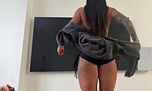 Sexy big ass girl receives nasty anal creampie