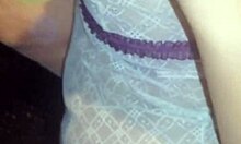 Young latina bride in robe poses seductively for homemade video